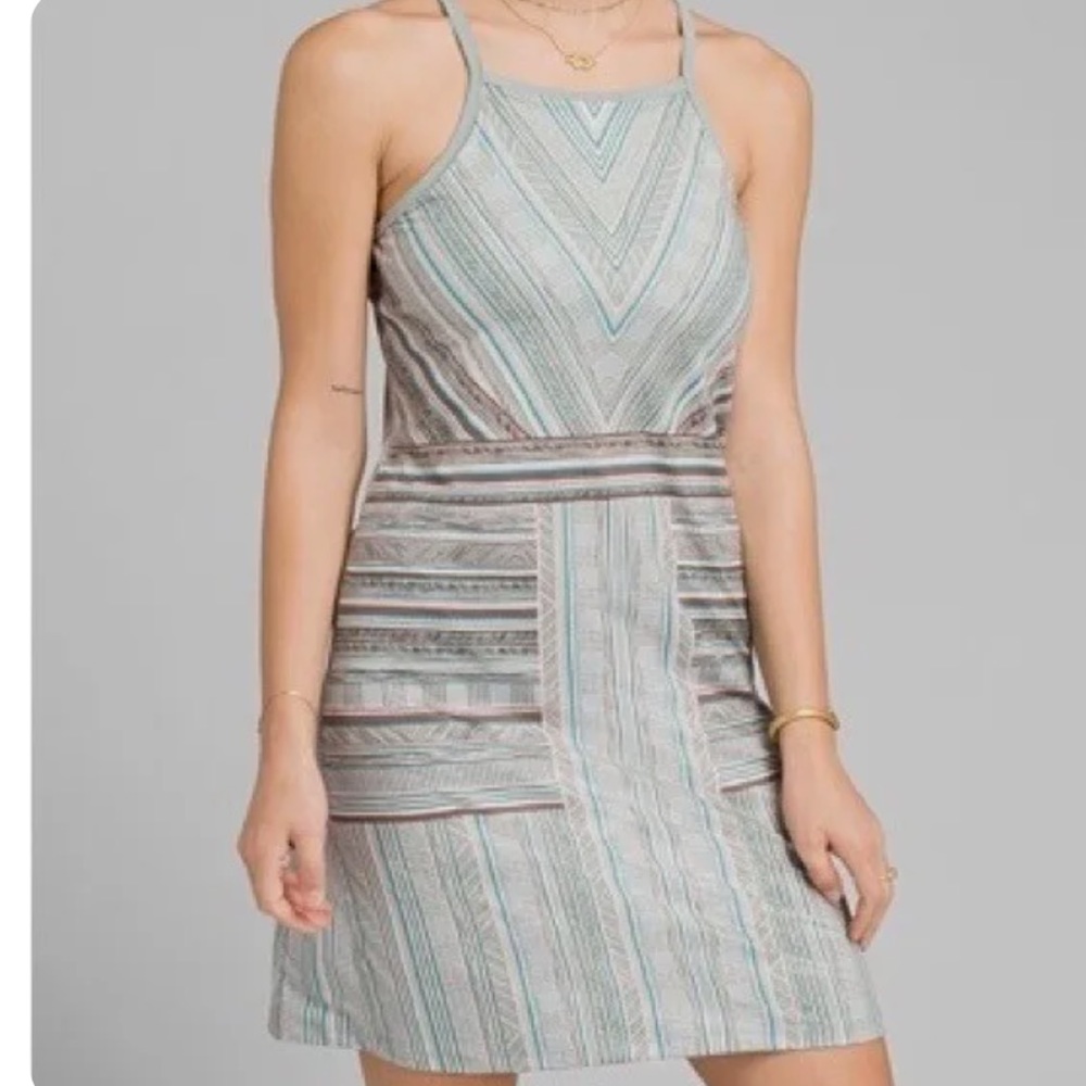 PrAna Dress high-neck, racerback, interior shelf bra, size XL, color agave samba